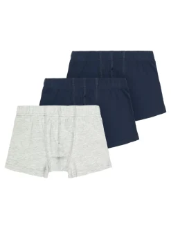 3-pak Boxershorts, Grey Melange/Dark Sapphire, 146-152 cm