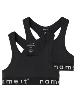 2-pak Bralette, Black, 146-152 cm
