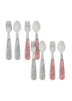 8-pak Glitter Bestik, Sparkling Blush / Sparkling Blue