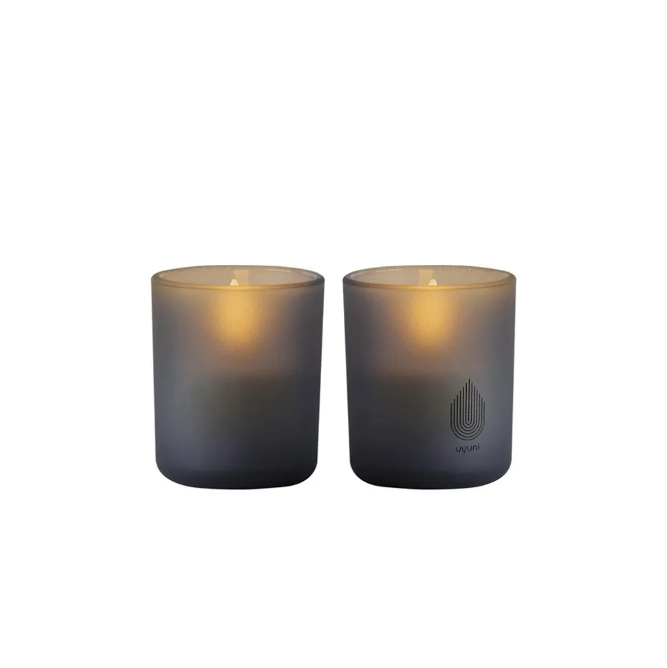 2-pak LED Glaslys, Grey