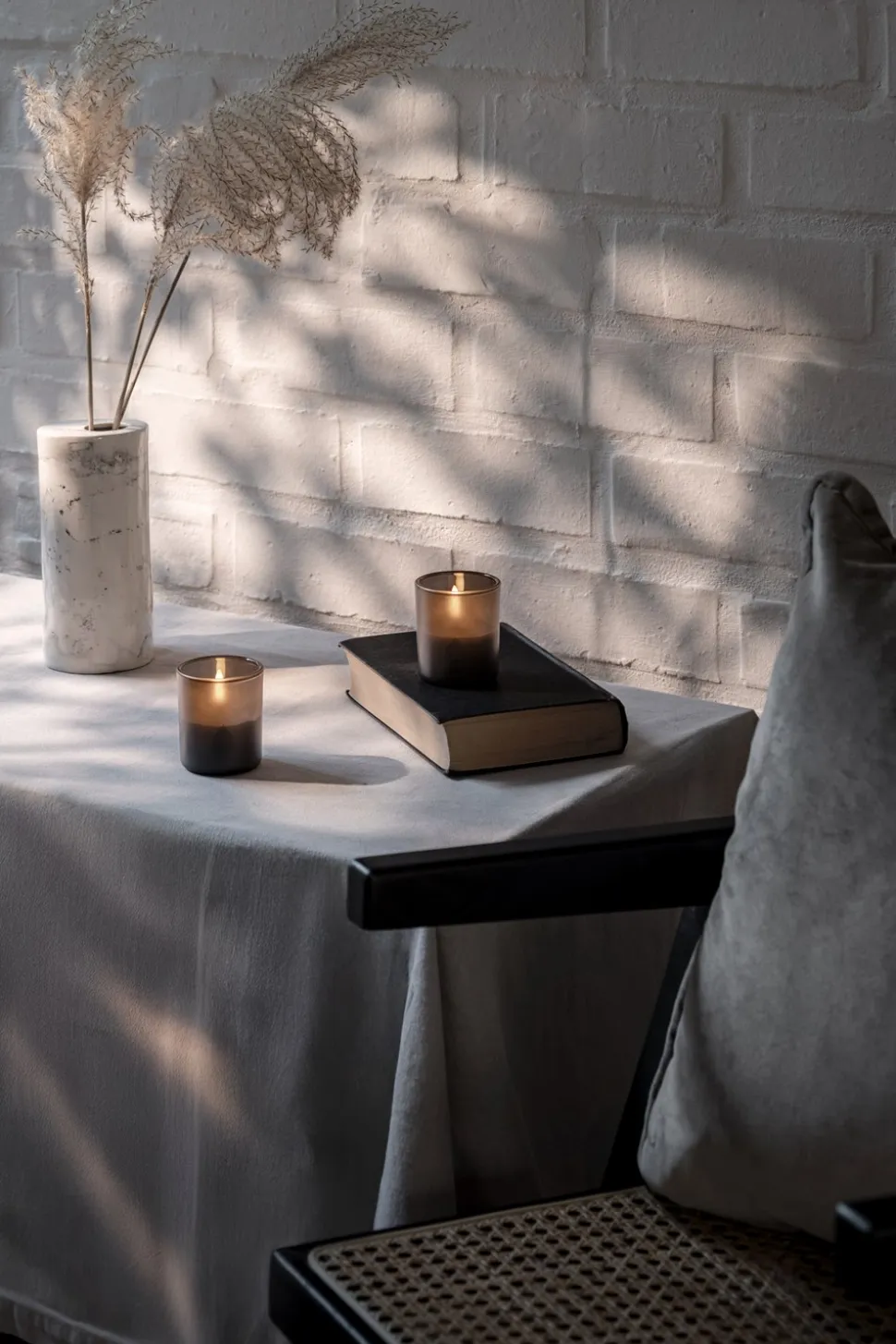 2-pak LED Glaslys, Grey