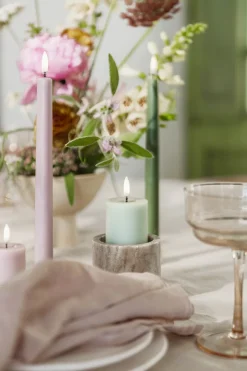 2-pak LED Kronelys, Light Lavender