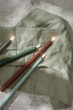 2-pak LED Kronelys, Olive Green