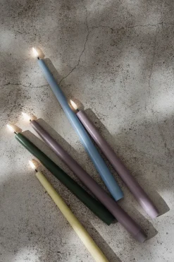 2-pak LED Kronelys, Olive Green