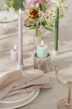 2-pak LED Kronelys, Olive Green