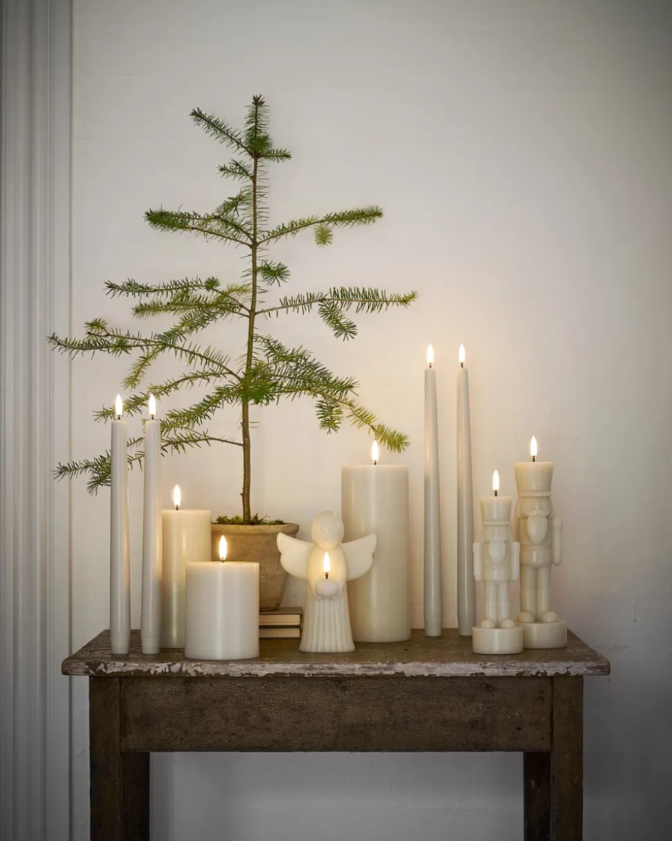 2-pak LED Kronelys, Oyster Grey