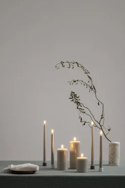 2-pak LED Kronelys, Oyster Grey