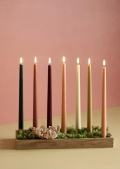 2-pak LED Kronelys, Pine Green