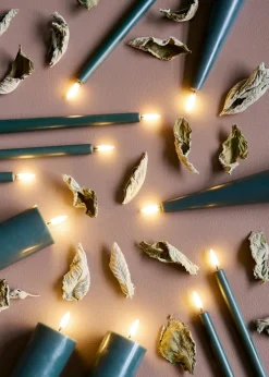 2-pak LED Kronelys, Pine Green