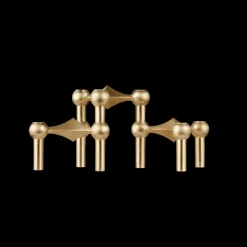 3-pak Lysestage, Brushed Brass