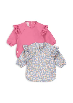 2-pak Spiseforklæde, Fleur Rosier/Chateau Rose, 18-36 mdr.