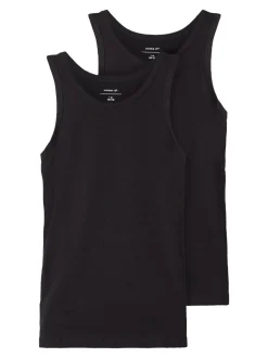 2-pak Tanktop, Black, 116 cm