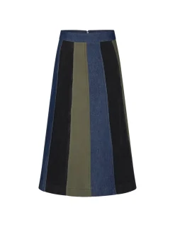 Patch Denim Lino Nederdel, Mix Blue Denim, 36