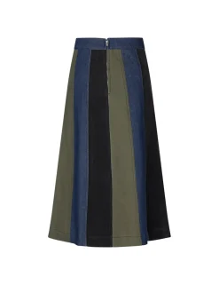 Patch Denim Lino Nederdel, Mix Blue Denim, 36