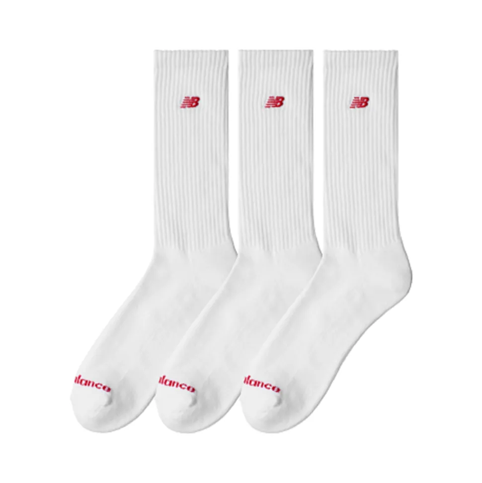 Patch Logo Crew 3-pak Strømper, White , M