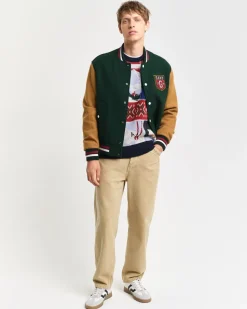 Patchwork Crewneck Sweater, Dark Navy Melange, M