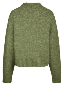 Paulina Fluffy Knit Striktrøje, Dusty Green, 40