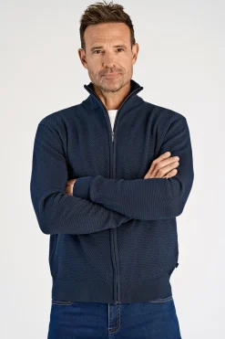 Pearl Knit Cardigan, Navy, XXL