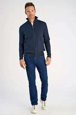 Pearl Knit Cardigan, Navy, XXL