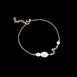 Pearlie Twist Armbånd, Guld, 15+3 cm