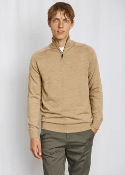 Pelle Regular Fit Striktrøje, Light Brown, L