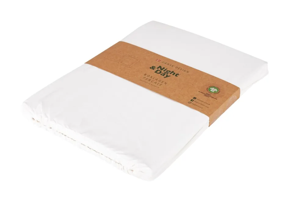 Percale Boxlagen, Hvid, 180x210 cm