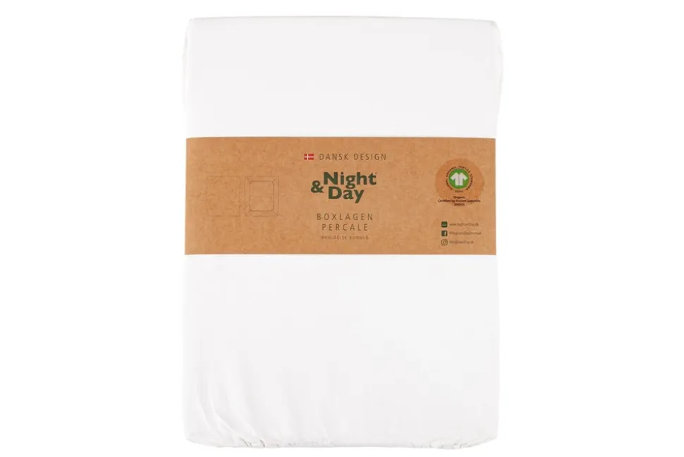 Percale Boxlagen, Hvid, 180x210 cm