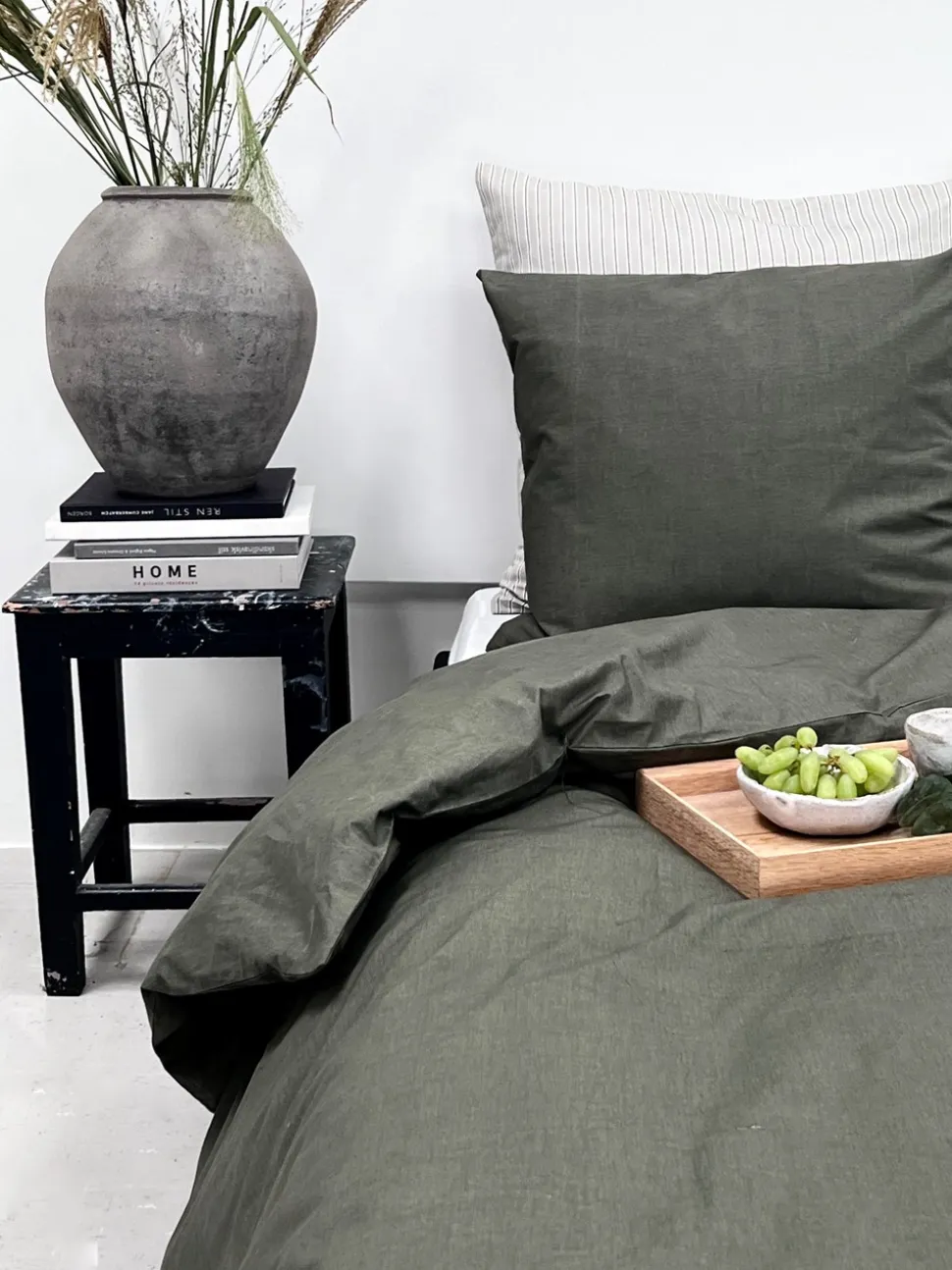 Percale Sengetøj, Olive, 140x200 cm