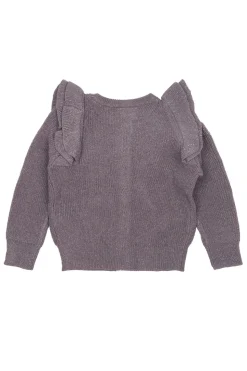 Perle Glitter Knit Cardigan, Gray Ridge, 110 cm