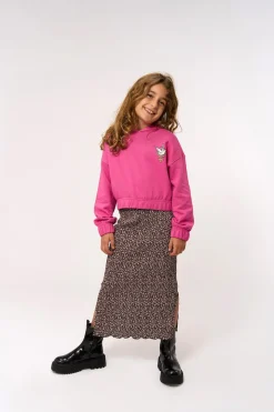 Pet Long Pleat Nederdel, Feather Gray AOP, 134-140