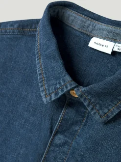 Peter Skjorte, Dark Blue Denim, 116 cm