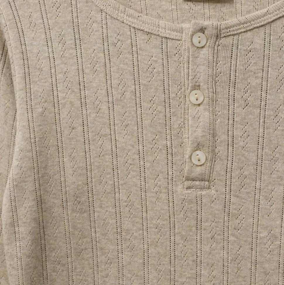 Petriciasy Pointelle T-shirt, Beige, 140 cm