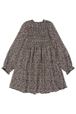 Petula Pleat Kjole, Feather Gray AOP, 110 cm