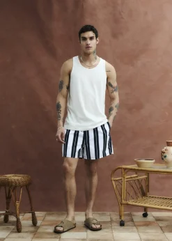 Philip Stripe Badeshorts, Insignia Blue, XL