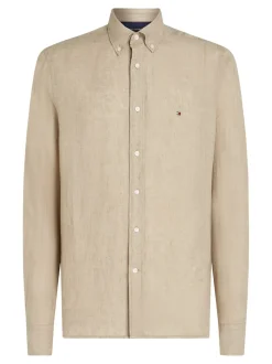 Pigment Dyed Solid Skjorte, Sandalwood, S