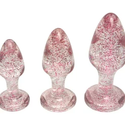 Pink Glitter Butt Plug Sæt