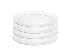 Plissé 4-pak Tallerken, White, Ø28 cm