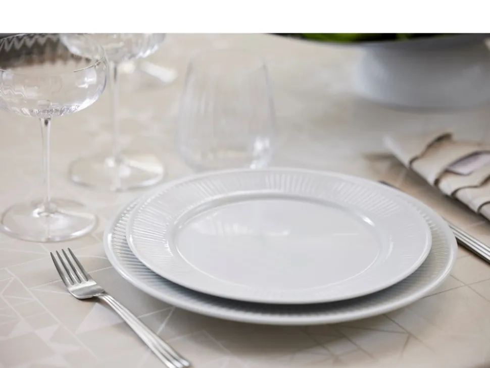 Plissé Tallerken, Hvid, Ø24 cm