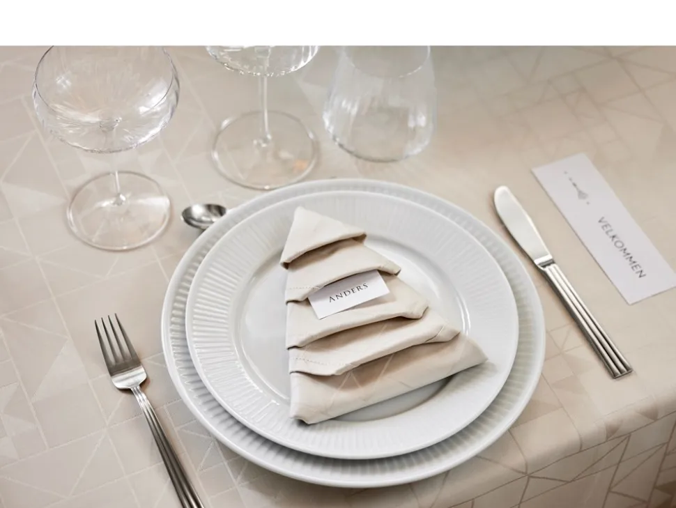 Plissé Tallerken, Hvid, Ø24 cm