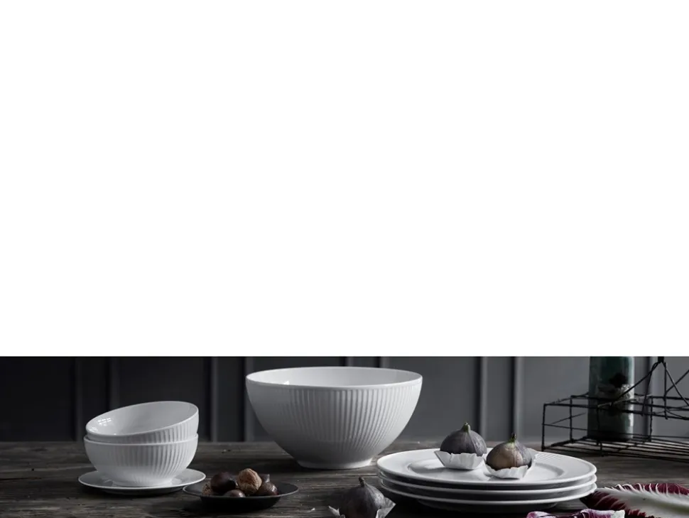 Plissé Tallerken, Hvid, Ø24 cm