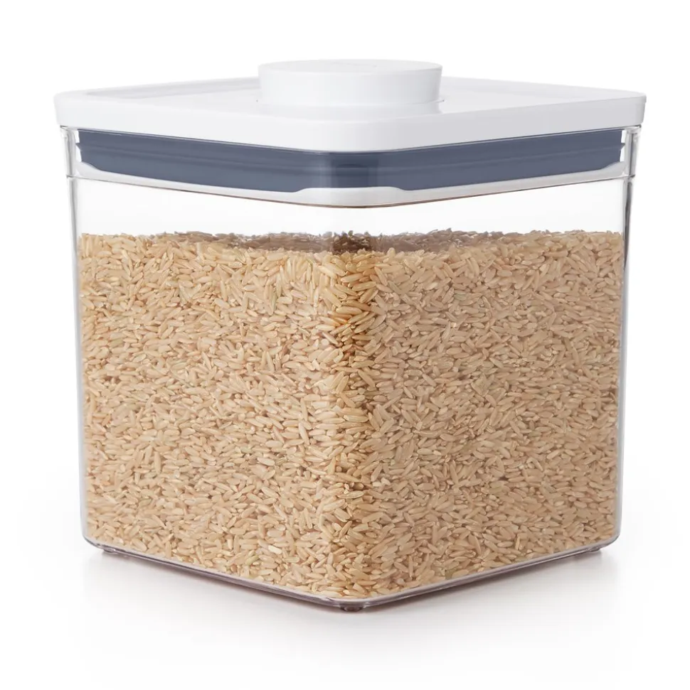 POP Container Kvadratisk Opbevaringsboks, Transparent/White, 2600 ml