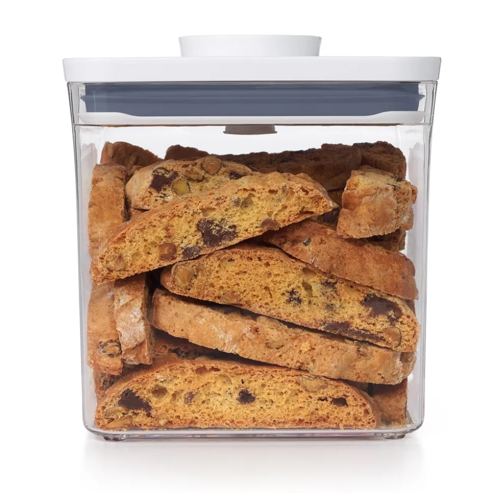 POP Container Kvadratisk Opbevaringsboks, Transparent/White, 2600 ml