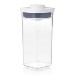 POP Container Kvadratisk Opbevaringsboks, Transparent/White, 500 ml