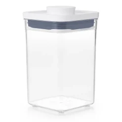 POP Container Kvadratisk Opbevaringsboks, Transparent/White, 1000 ml
