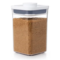 POP Container Kvadratisk Opbevaringsboks, Transparent/White, 1000 ml