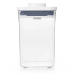 POP Container Kvadratisk Opbevaringsboks, Transparent/White, 1000 ml