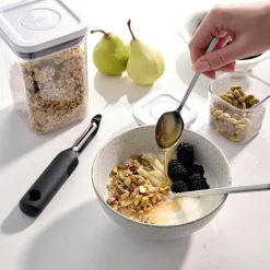 POP Container Kvadratisk Opbevaringsboks, Transparent/White, 1000 ml