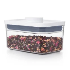 POP Container Rektangulær Opbevaringsboks, Transparent/White, 600 ml