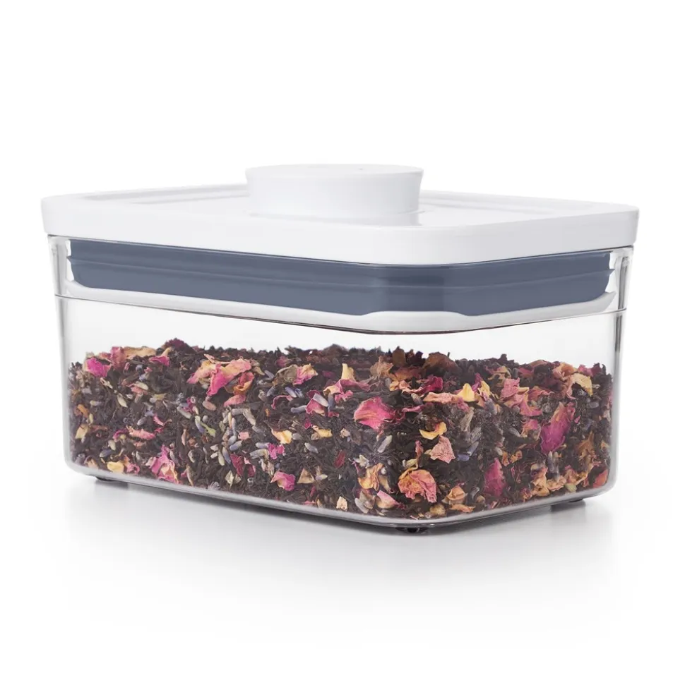 POP Container Rektangulær Opbevaringsboks, Transparent/White, 600 ml