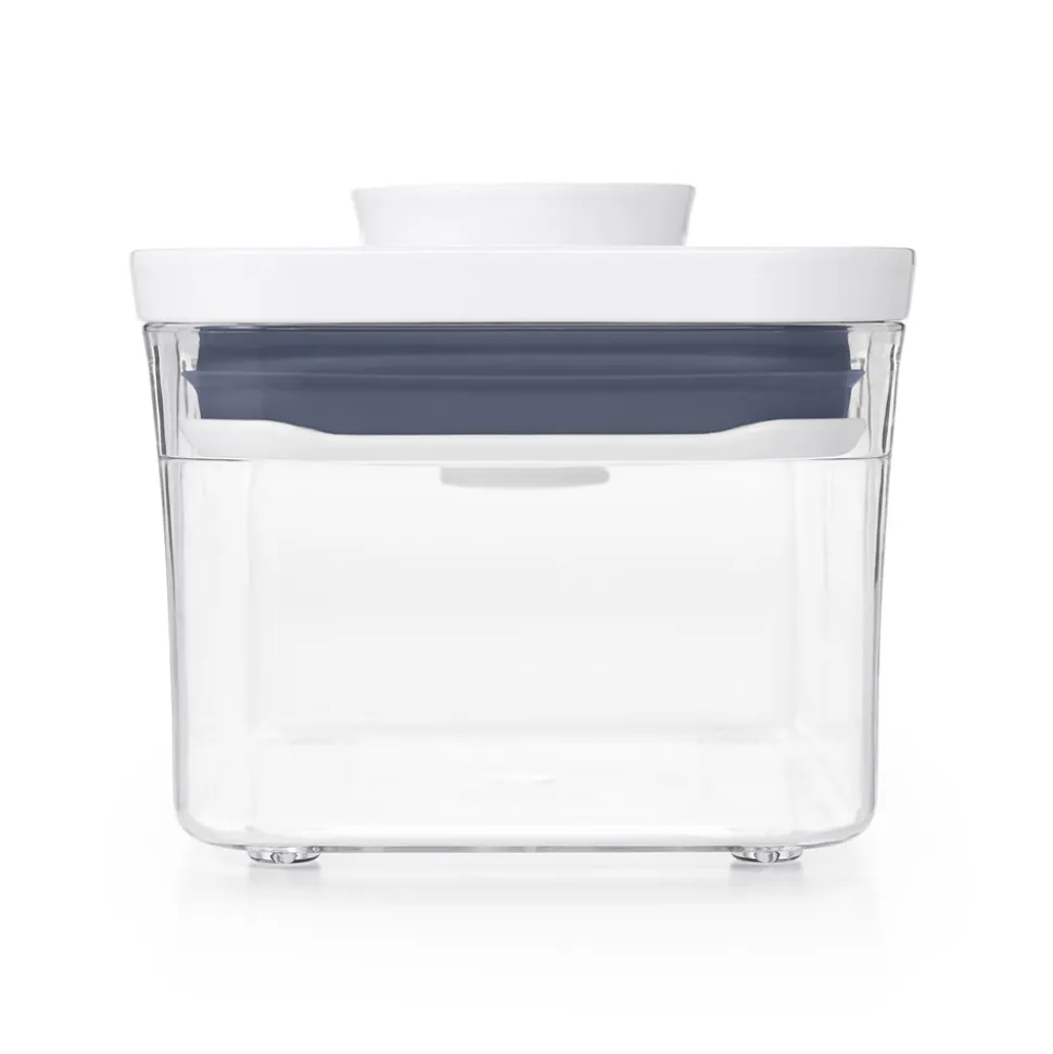 POP Container Rektangulær Opbevaringsboks, Transparent/White, 600 ml